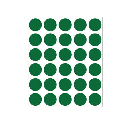 NEVS 3/4" Color Coding Dots Dk Green - Sheet Form DOT-34M Dk Green